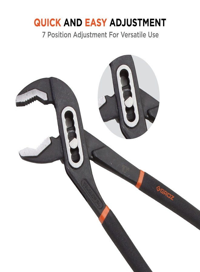 GROZ 7 inch Water Pump Plier with 7 Position Size Adjustment| Plumber plier for Turning & Holding Pipes, Nuts, Bolts etc.| Cushion Grip| Length: 7”| WPP/BJ/7/CV - Image 3